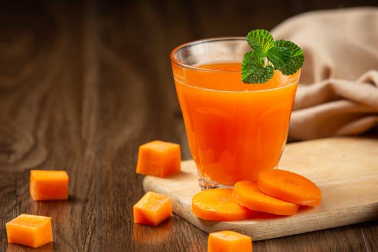 Healthy drink, fresh carrot juice